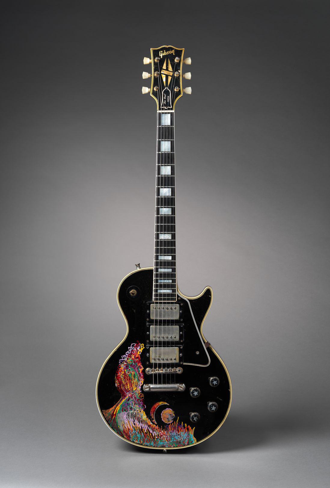 Keith Richards played and painted this Les Paul Custom electric guitar during the Rolling Stones’ "Beggar’s Banquet" sessions in 1968.